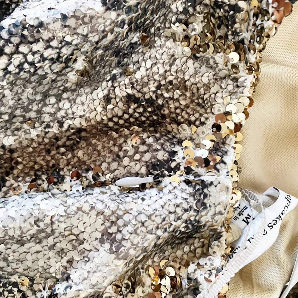 NWT Cupcakes & Cashmere Snakeprint Sequin Spaghetti Strap Mini Dress in Medium - Picture 11 of 16